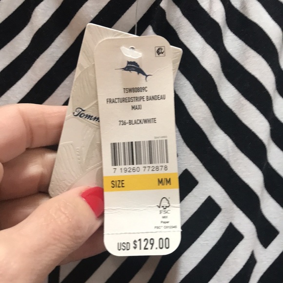 TOMMY BAHAMA Fractured Stripe Maxi Dress :: size M :: new! *runs large* - Picture 4 of 8
